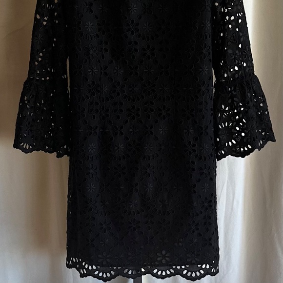 J. Crew UK Black Lace Fit & Flare Dress—Size 6 - Picture 8 of 8